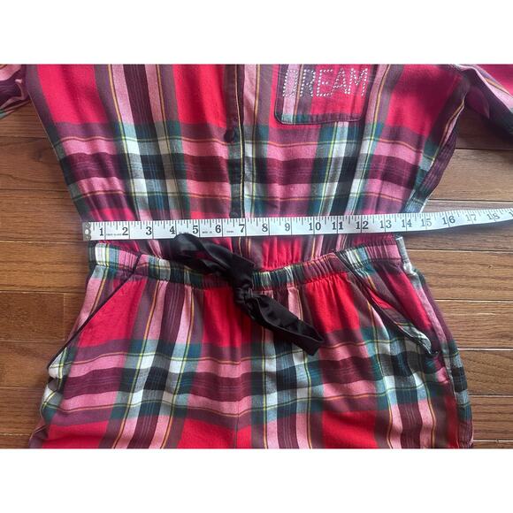 Victoria Secret Sleep Romper Plaid Red DREAM Small - Picture 7 of 10